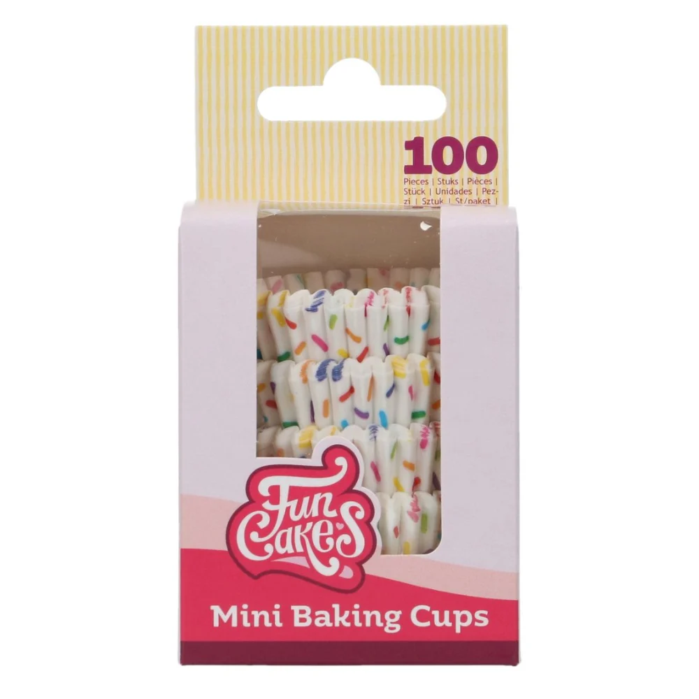 Set 100 buc - Mini forme de copt cu sprinkles - FunCakes