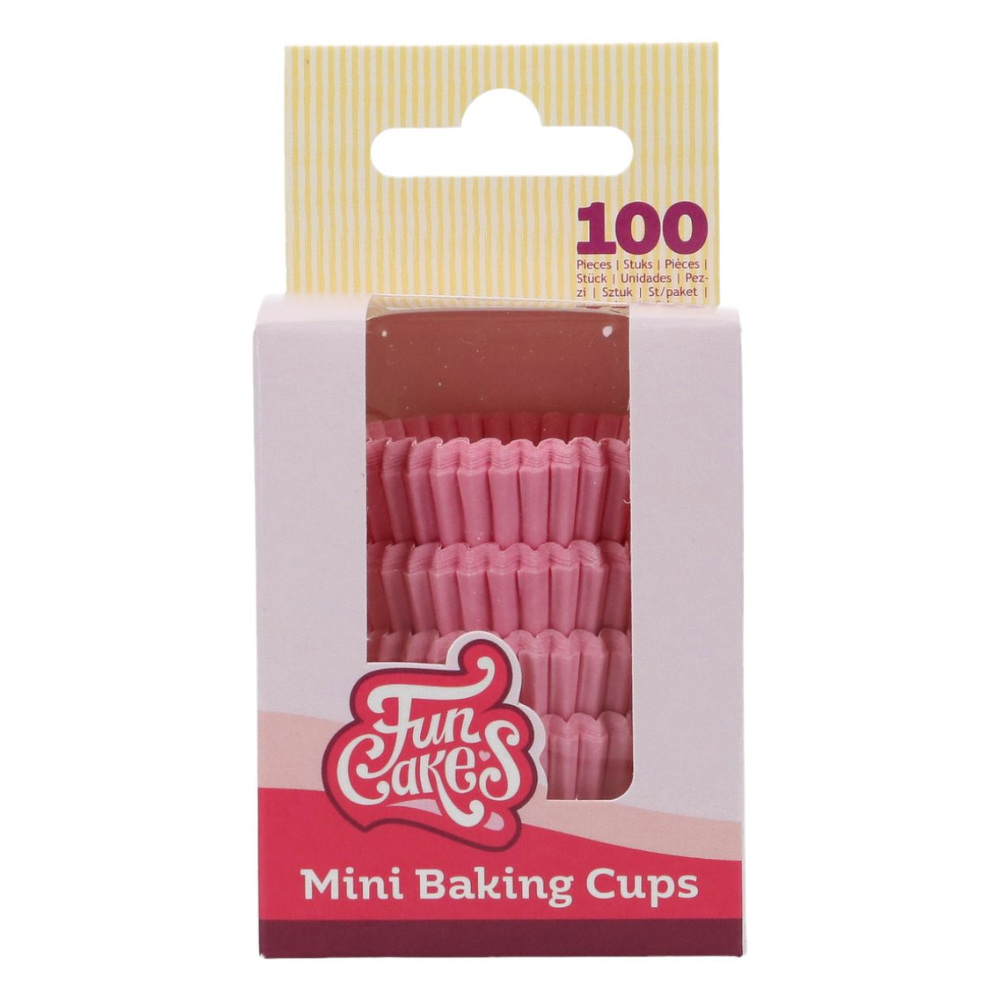 Set 100 buc - mini forme de copt roz deschis - FunCakes