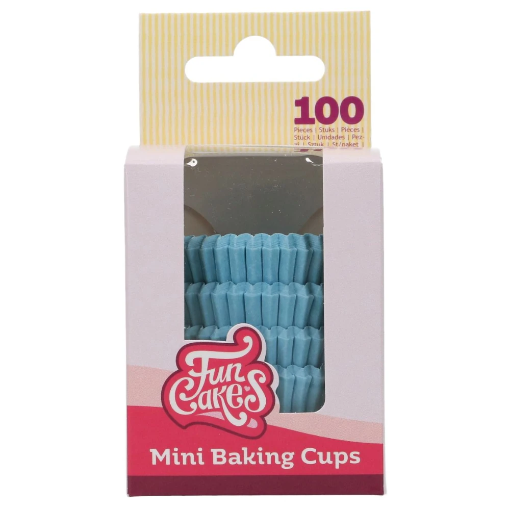 Set 100 buc - Mini forme de copt albastru deschis - FunCakes