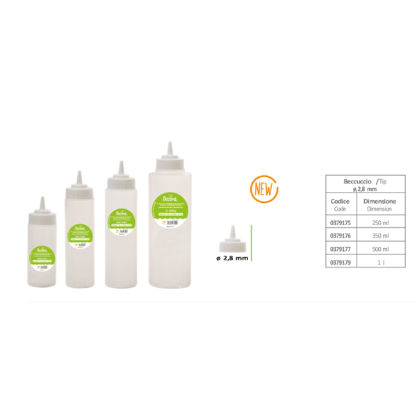 Flacon plastic pentru glazura/sosuri cu capac -500 ml -Decora - Anyta Cooking