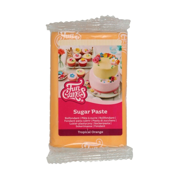 Fondant cu gust de vanilie - TROPICAL ORANGE - 250 G - Funcakes - Anyta Cooking