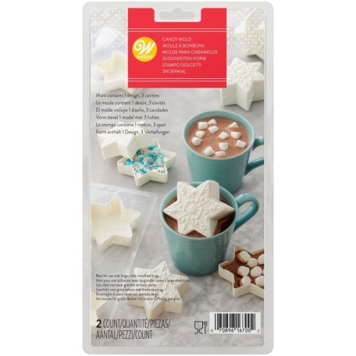Forma 3D din plastic pentru ciocolata - FULG DE NEA - 6 cm - Wilton - Anyta Cooking