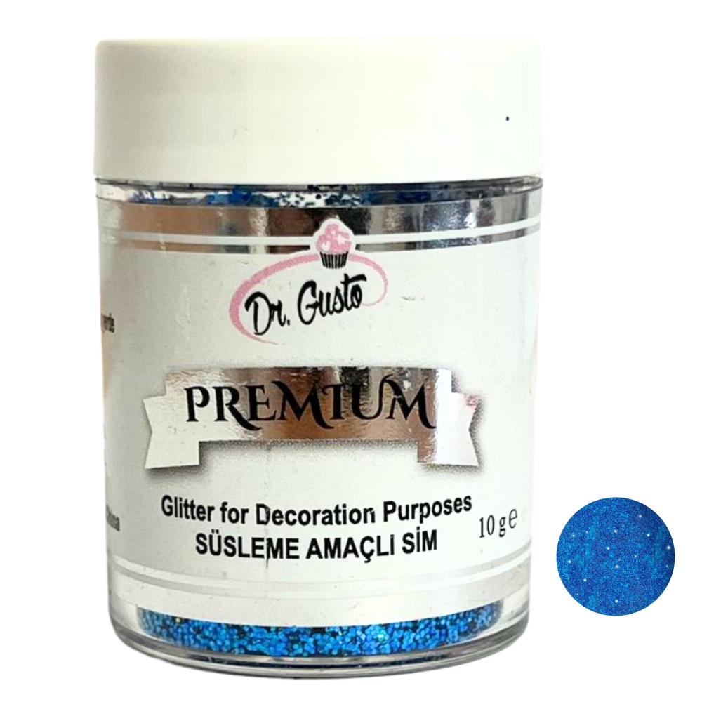 Glitter / Sclipici non-alimentar pentru decor - ALBASTRU / Blue - 10g - SIM
