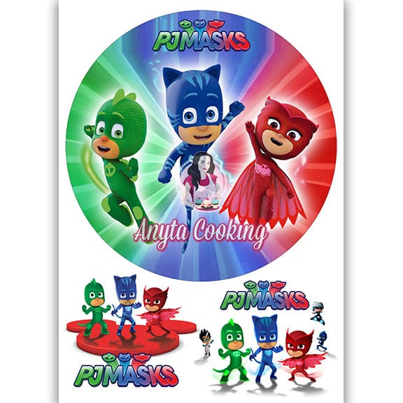 Imagine Comestibila " Eroi in pijamale PJ Masks1 " - Anyta Cooking - Anyta Cooking
