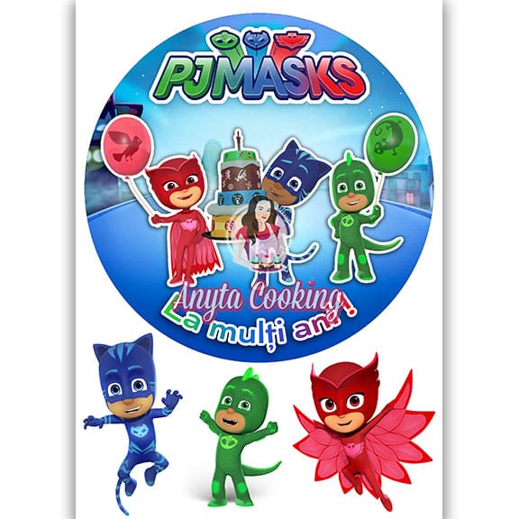 Imagine Comestibila " Eroi in pijamale PJ Masks2 " - Anyta Cooking - Anyta Cooking