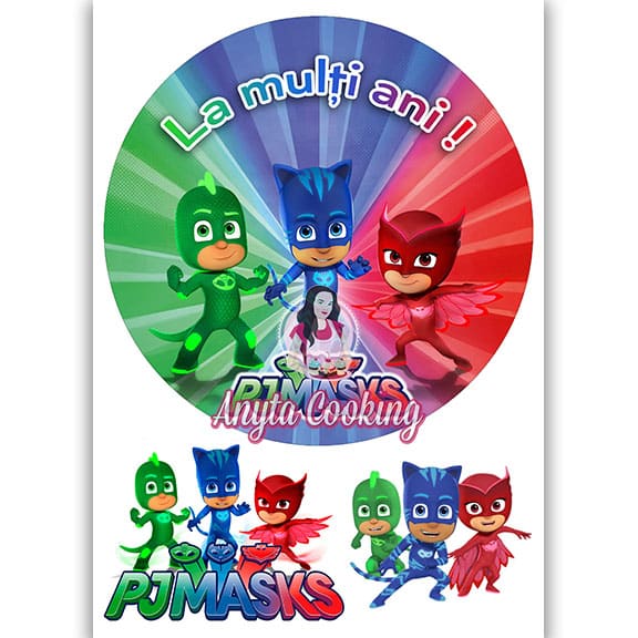 Imagine Comestibila " Eroi in pijamale PJ Masks4 " - Anyta Cooking - Anyta Cooking