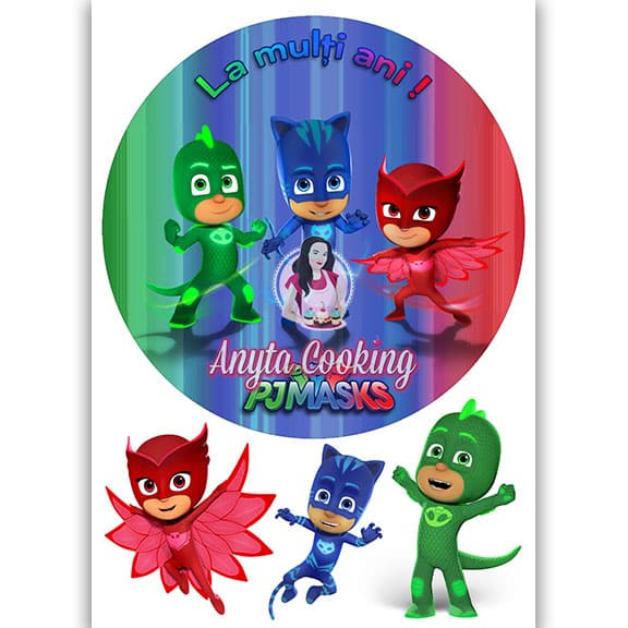Imagine Comestibila " Eroi in pijamale PJ Masks5 " - Anyta Cooking - Anyta Cooking
