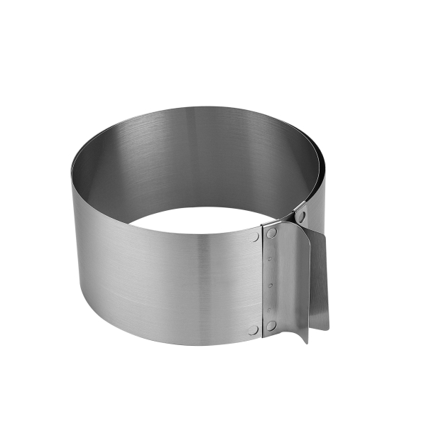 Inel Reglabil Rotund din inox, 16-30ØCM - 8cm inalt - Anyta Cooking - Anyta Cooking