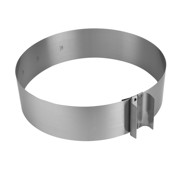 Inel Reglabil Rotund din inox, 16-30ØCM - 8cm inalt - Anyta Cooking - Anyta Cooking