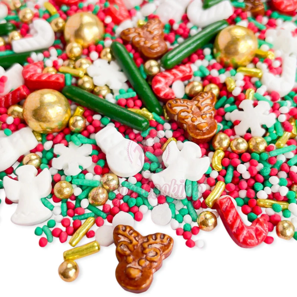 Decoratiuni zahar (sprinkles) - Craciun Jingle Joy - 90g - Happy Sprinkles