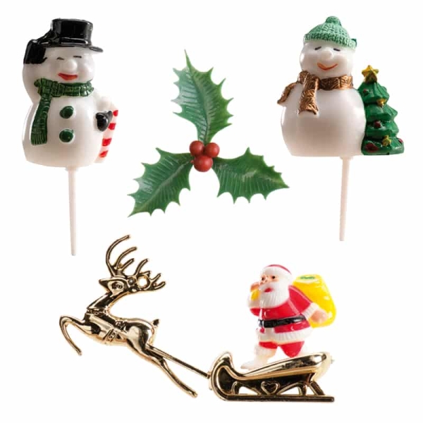Kit 6 figurine - Decorațiuni de Crăciun- 30x210x150mm - Dekora - Anyta Cooking