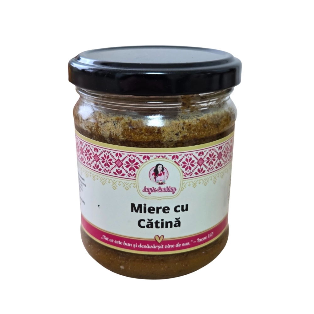 Miere cu cătină pudră 200g – Amestec natural artizanal în borcan de sticlă – Anyta Cooking