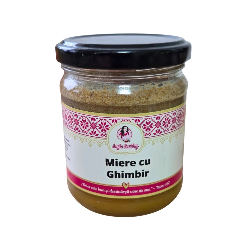 Miere cu ghimbir 200g &ndash; Amestec natural artizanal &icirc;n borcan de sticlă &ndash; Anyta Cooking