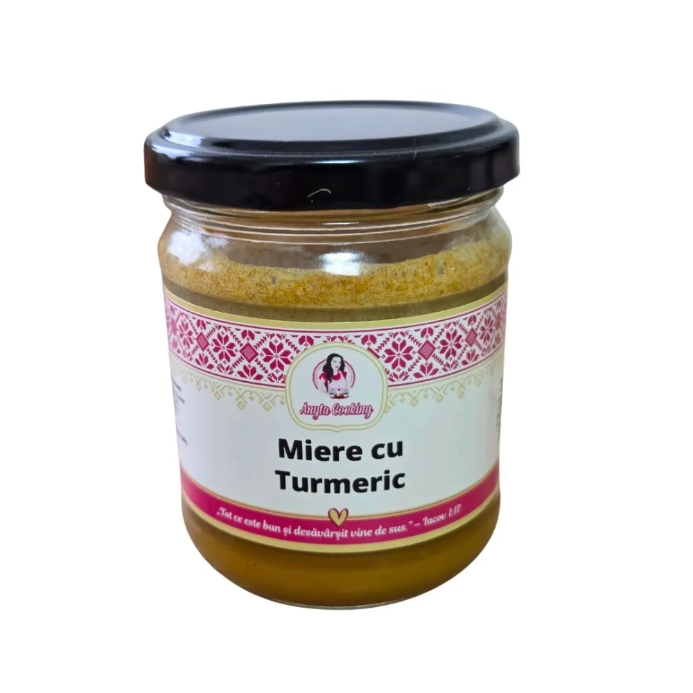 Miere cu turmeric 200g &ndash; Amestec natural artizanal &icirc;n borcan de sticlă &ndash; Anyta Cooking