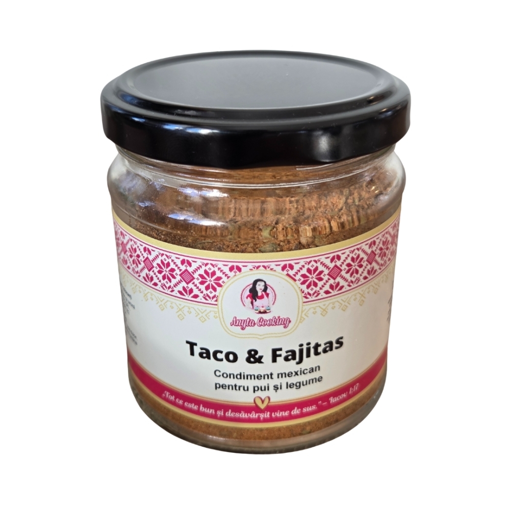 Mix de condimente PREMIUM – 100% Natural – 90g - pentru Tacos și Fajitas – Anyta Cooking