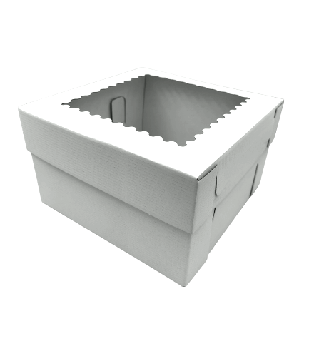 Cutie alba pentru tort cu fereastra 25 x 25 x 15 cm - Anyta Cooking
