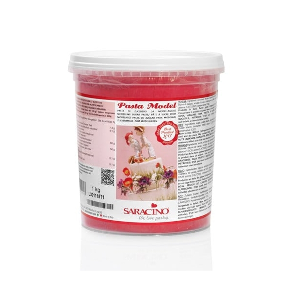 Pasta de Zahar pentru modelare figurine,flori - 1 kg - ROSU - Saracino