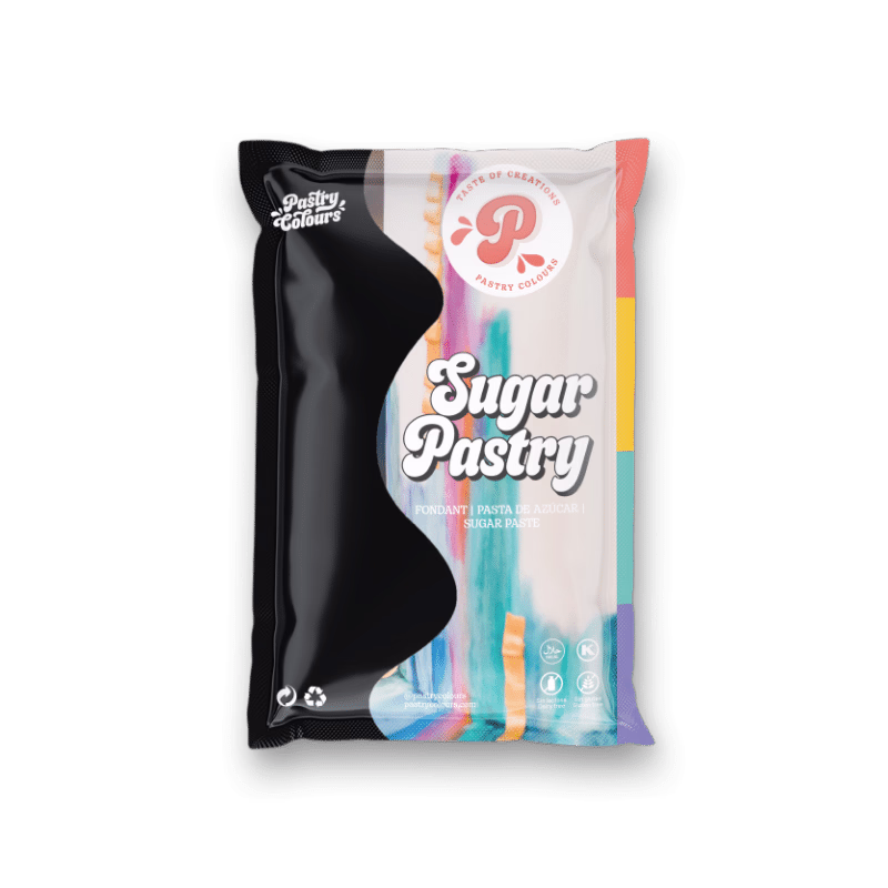 Pasta de Zahar Perfectă pentru Acoperirea torturilor – NEGRU- 1kg - Pastry Colour 