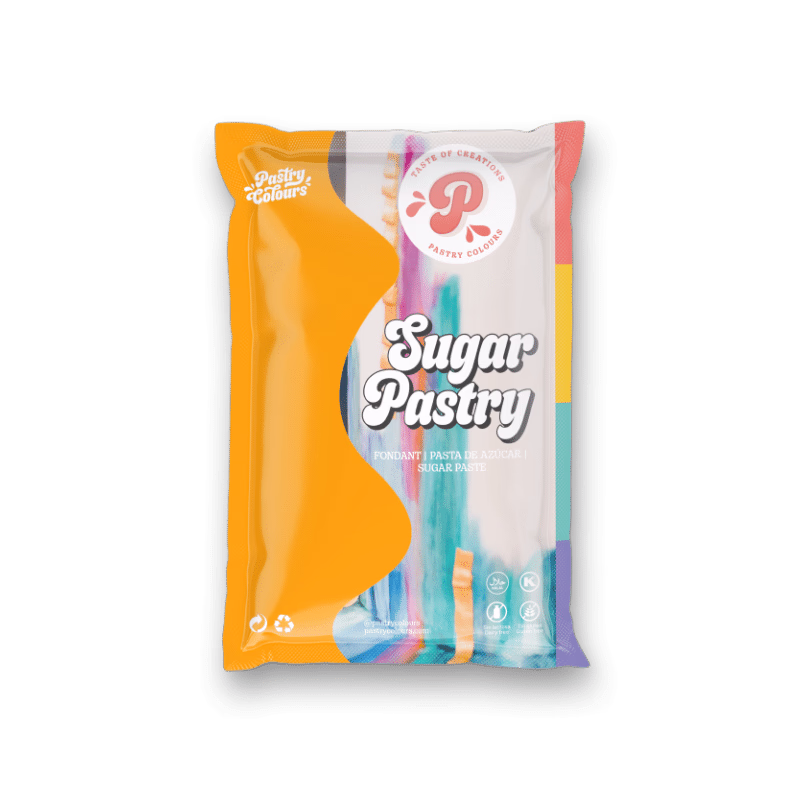 Pasta de Zahar Perfectă pentru Acoperirea torturilor – PORTOCALIU- 1kg - Pastry Colour 