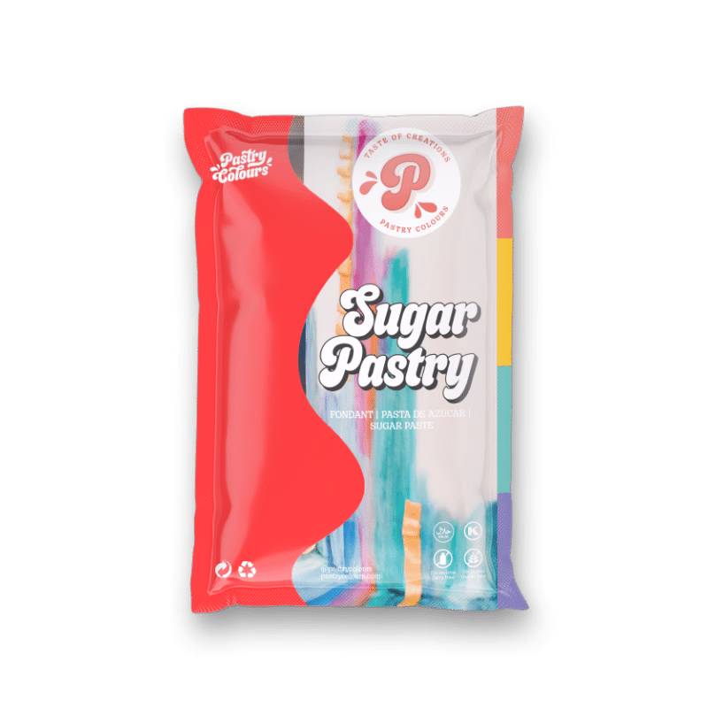 Pasta de Zahar Perfectă pentru Acoperirea torturilor – ROSU- 1kg - Pastry Colour 