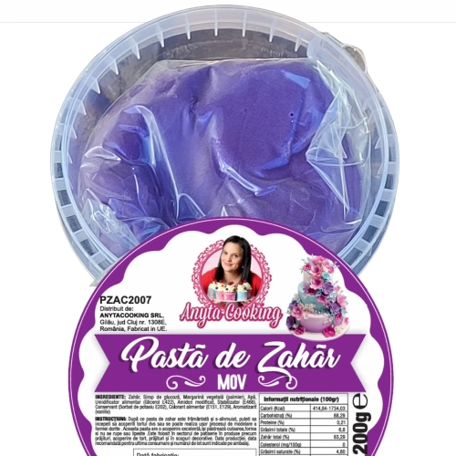  Pasta de Zahar Premium - MOV - 200 gr- Anyta Cooking