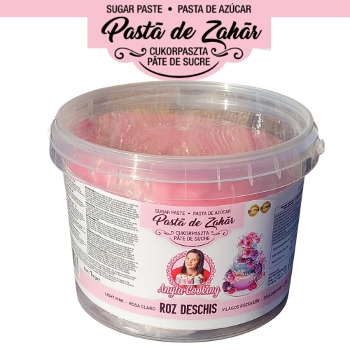  Pasta de Zahar PREMIUM - ROZ DESCHIS - 1 kg - Anyta Cooking