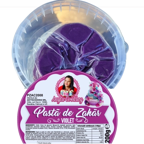  Pasta de Zahar Premium - VIOLET - 200 gr- Anyta Cooking