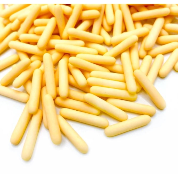 Decor Tije din Zahar Peach Rods Dull - 90g - CREM-  Happy Sprinkles (L)
