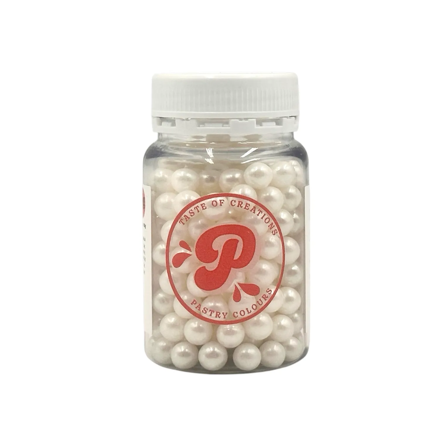 Perle / Perlute din zahar 7mm - Alb Perlat / White - 65g - Pastry Colours