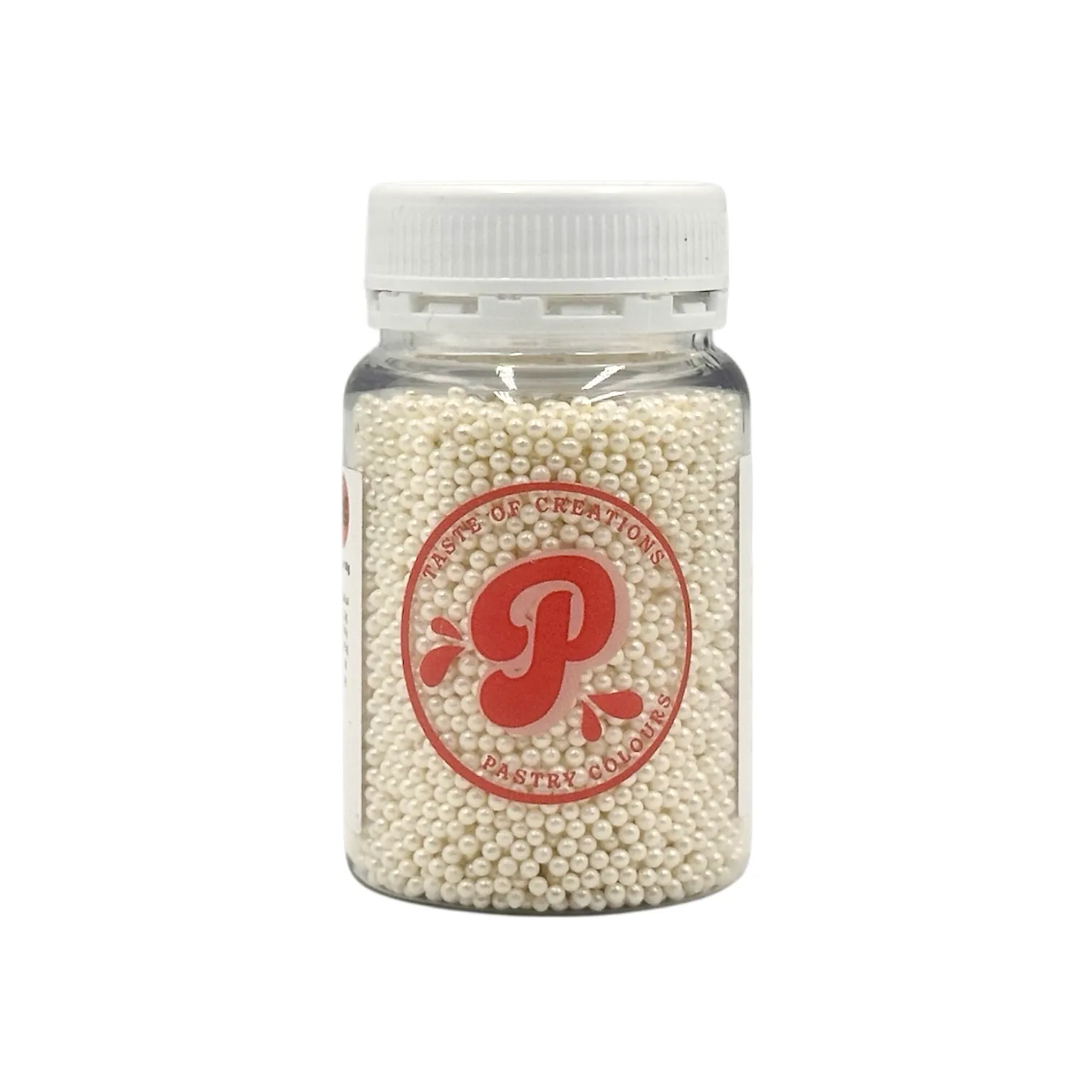 Perle / Perlute din zahar 2mm - Alb Perlat / White - 65g - Pastry Colours