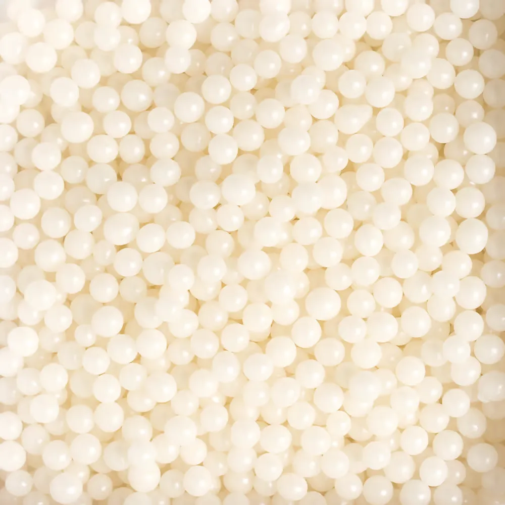 Perle / Perlute din zahar 5mm - ALB SIDEF - 1Kg - Decora Bakery