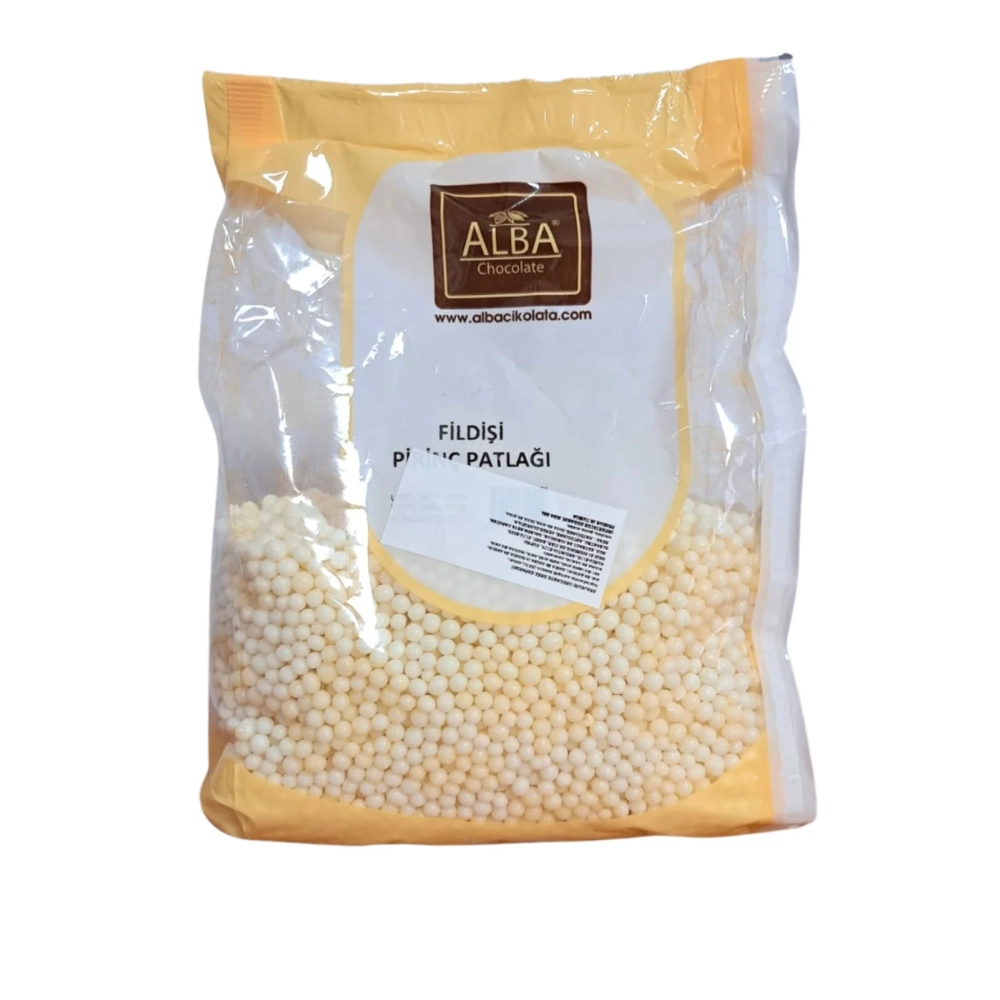 Perlute din Orez Expandat in Ciocolata - ALB  - 4mm - 1 kg - MEGA - Anyta Cooking	