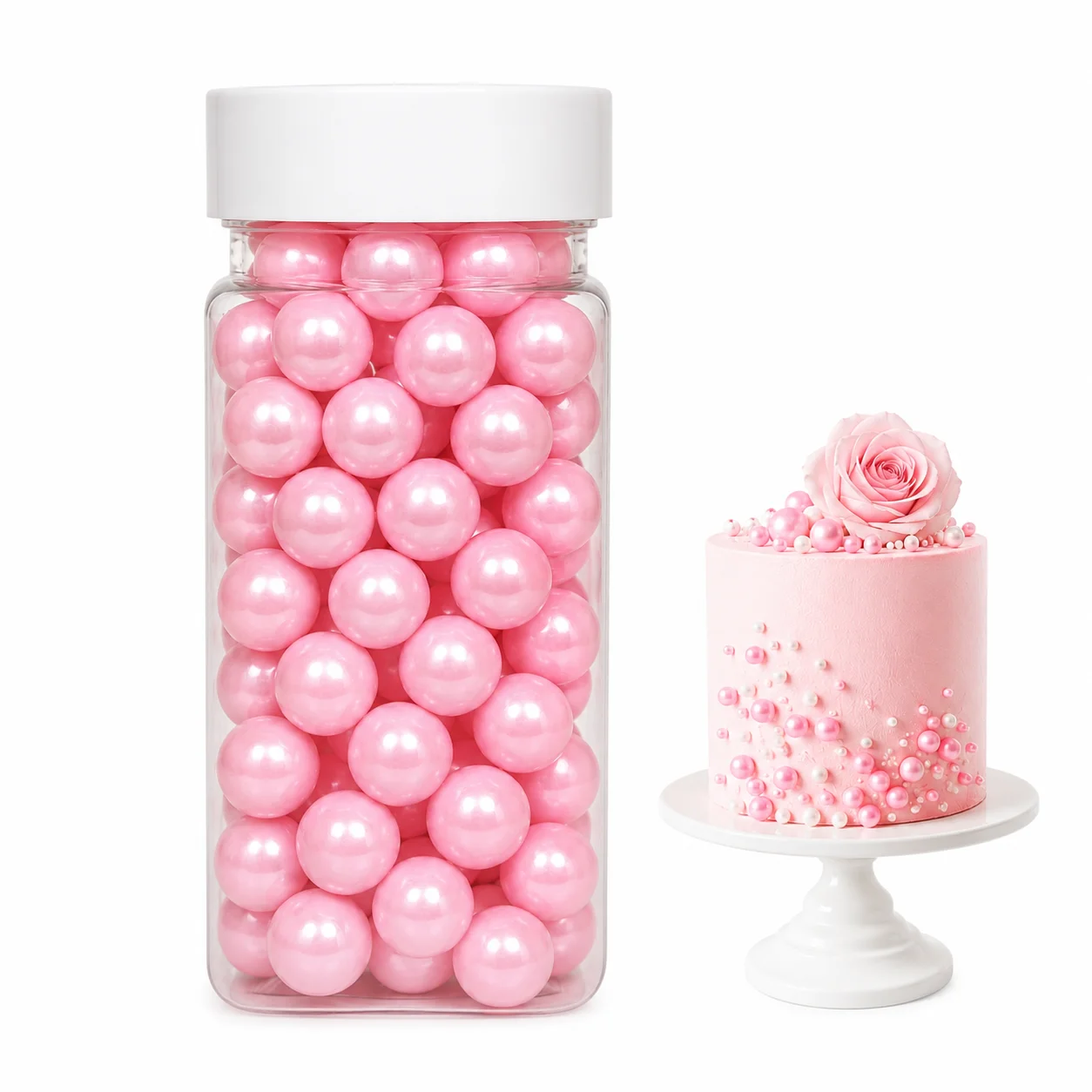 Perlute din Zahar 10 mm - Roz / Pembe - 100 gr - Dr Gusto