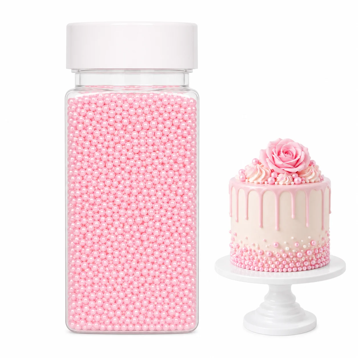 Perlute din Zahar 2 mm - Roz / Pembe - 100 gr - Dr Gusto