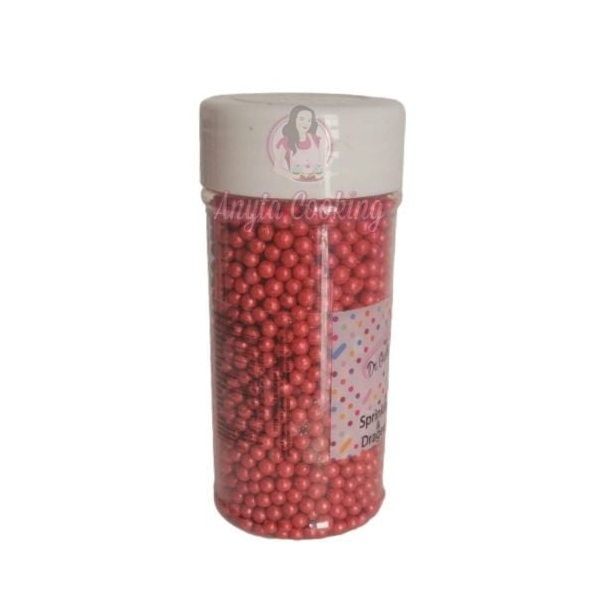 Perlute Decor din Zahar 4 mm - Rosu / Kirmizi - 90 gr - Dr Gusto