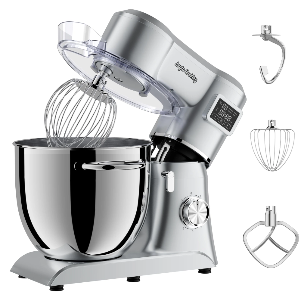 Robot de Bucătărie – Mixer cu Bol din inox 10L, 2000W, Gri - Anyta Cooking