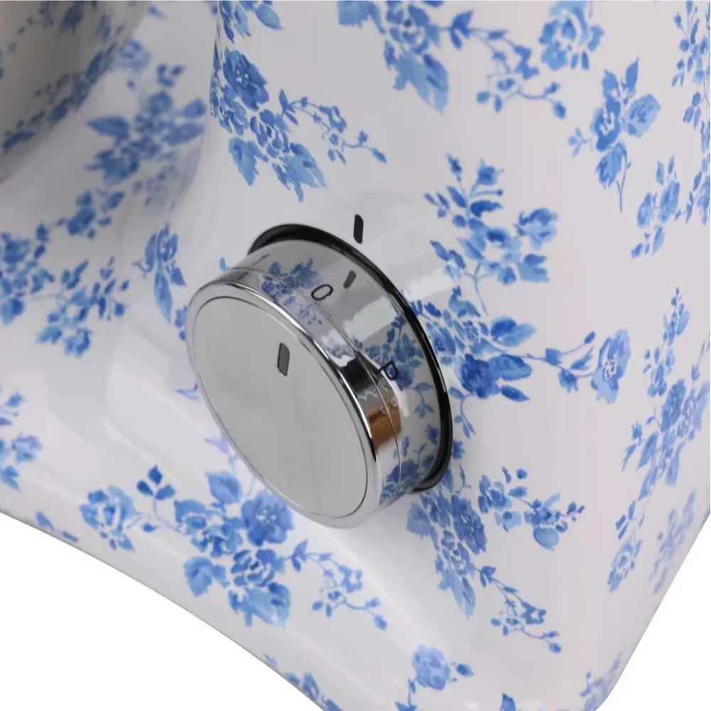 Robot de bucătărie Mixer cu bol din inox 6.5 L, 1800W, 4 accesorii incluse &ndash; Retro Floral &ndash; Anyta Cooking