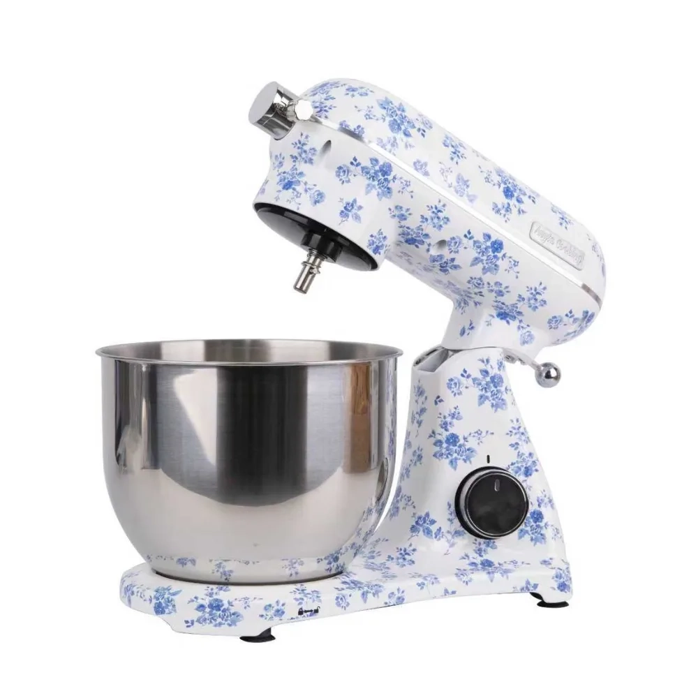 Robot de bucătărie Mixer cu bol din inox 6.5 L, 1800W, 4 accesorii incluse &ndash; Retro Floral &ndash; Anyta Cooking