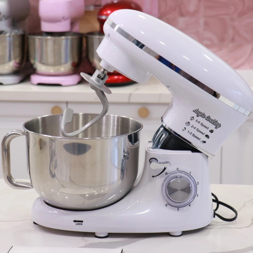 Robot de Bucătărie Mixer cu bol de 6.2 L - 1500W - Alb - Anyta Cooking