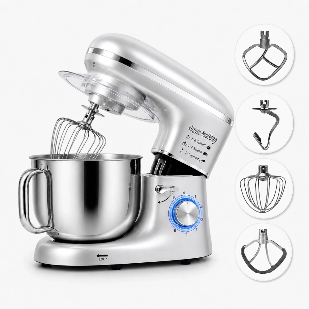 Robot de Bucătărie Mixer cu bol de 6.2 L - 2000W - Gri - Anyta Cooking