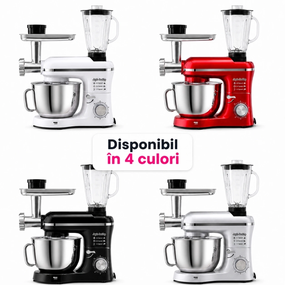 Robot de Bucătărie Mixer cu bol de 6.2 L - 2000W - Gri - Anyta Cooking
