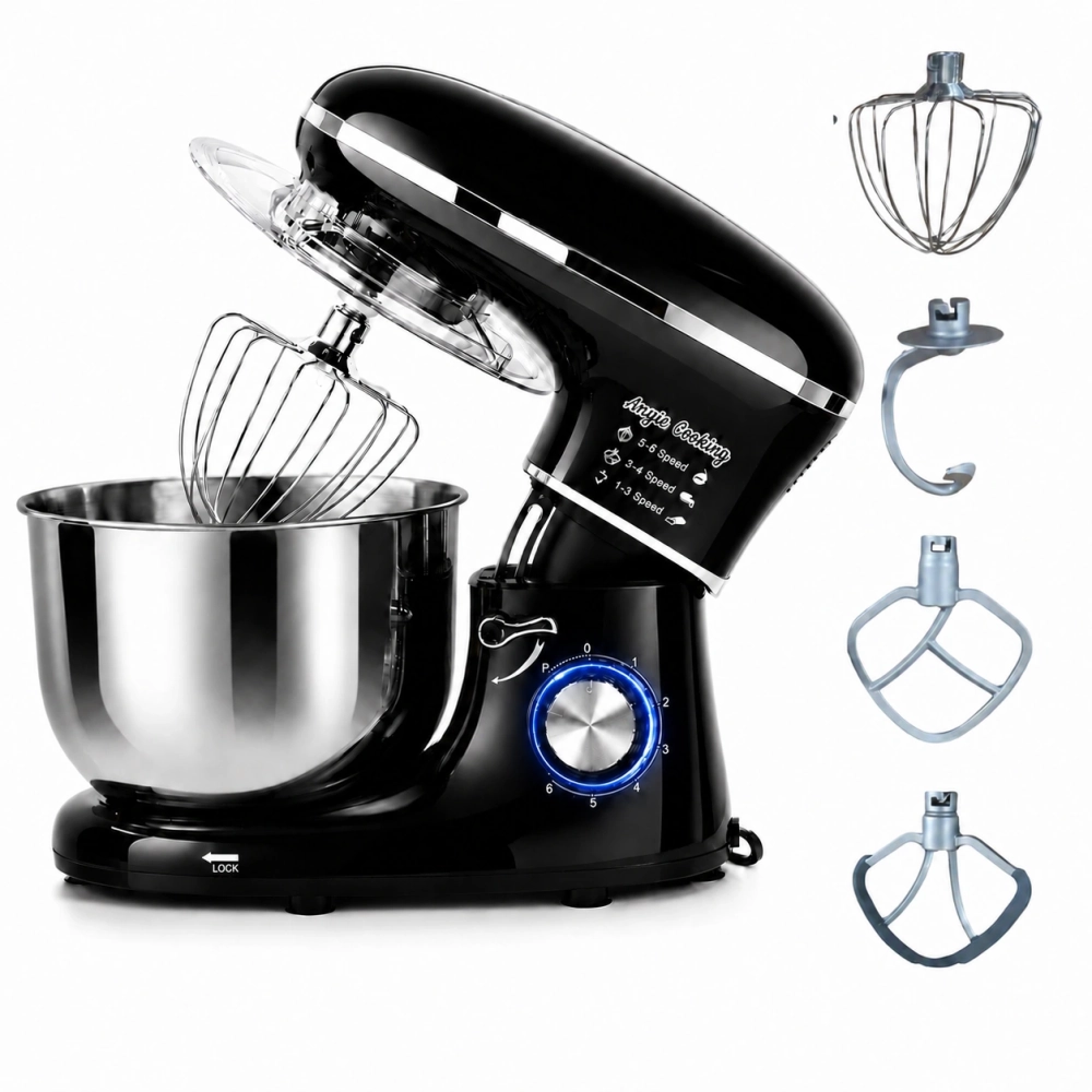 Robot de Bucătărie Mixer cu bol de 6.2 L - 2000W - Negru - Anyta Cooking