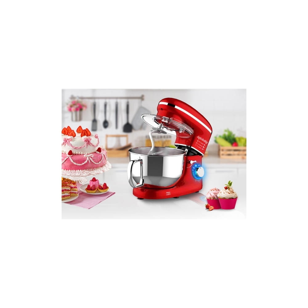 Robot de Bucătărie Mixer cu bol de 6.2 L - 1500W - Roșu - Anyta Cooking