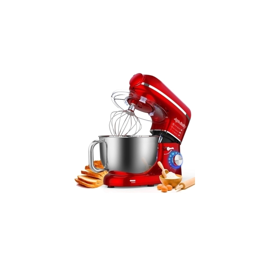 Robot de Bucătărie Mixer cu bol de 6.2 L - 1500W -Roșu- cu blender și tocător-Anyta Cooking