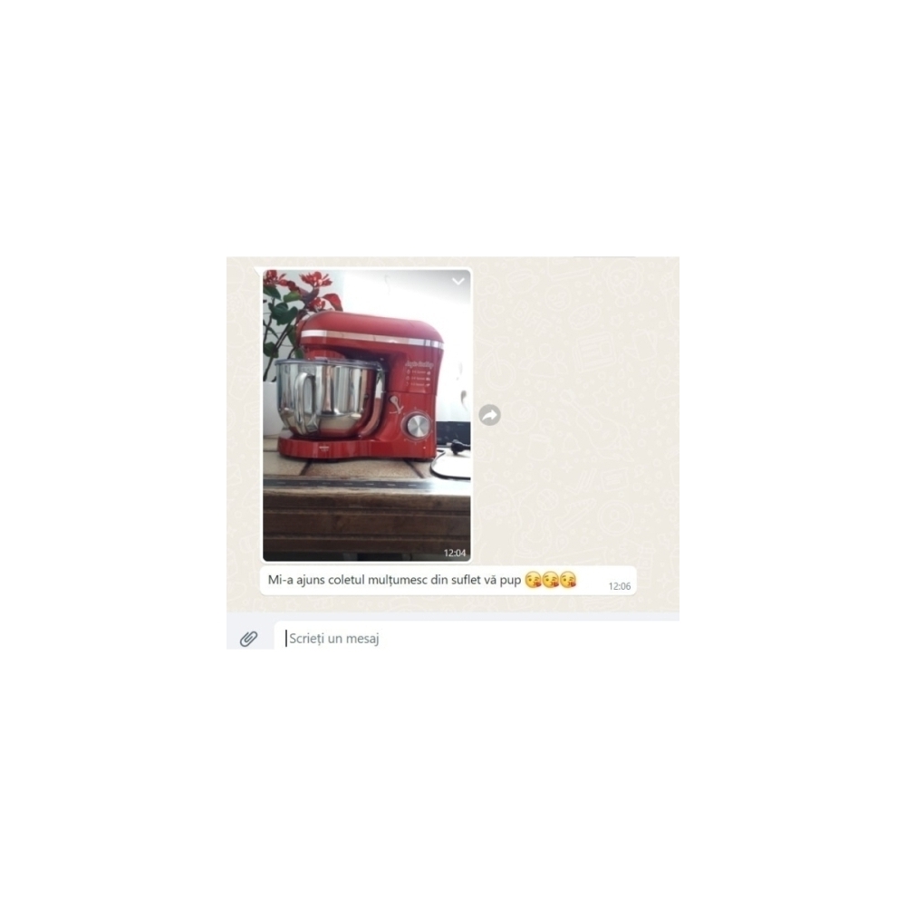 Robot de Bucătărie Mixer cu bol de 6.2 L - 1500W -Roșu- cu blender și tocător-Anyta Cooking