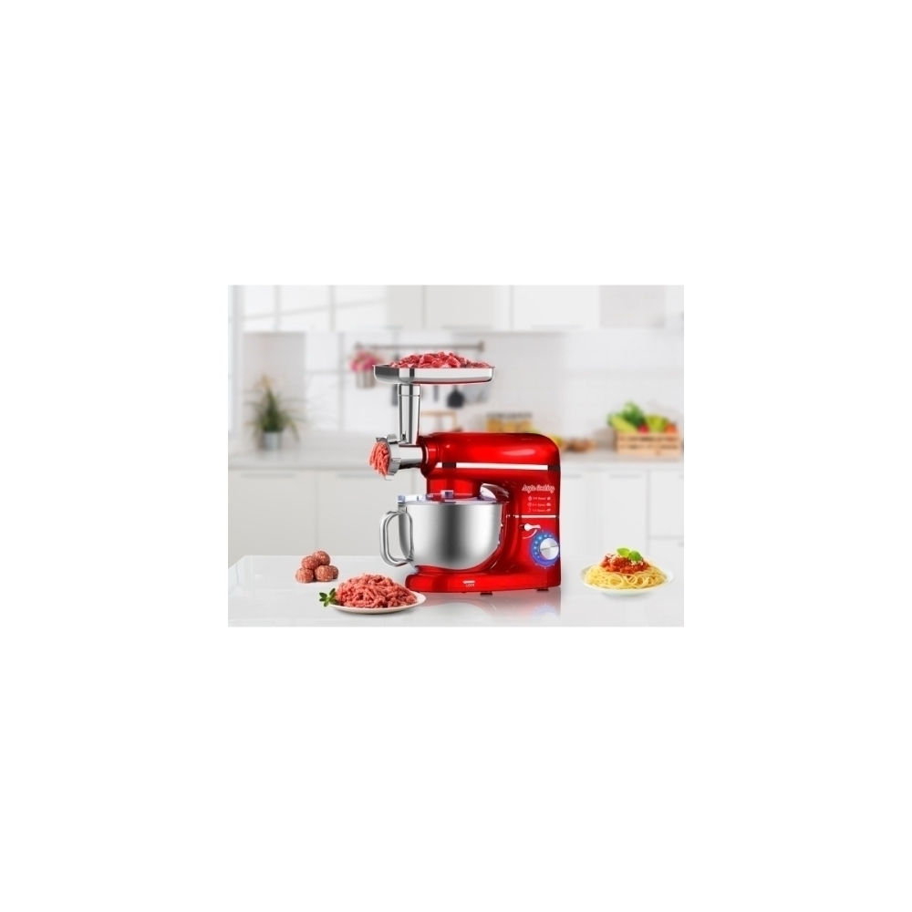 Robot de Bucătărie Mixer cu bol de 6.2 L - 1500W -Roșu- cu blender și tocător-Anyta Cooking