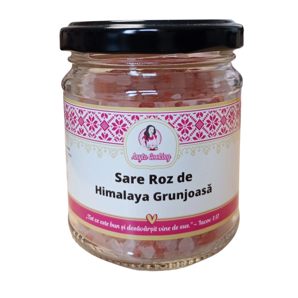 Sare Roz de Himalaya Grunjoasa 100% naturala - 200g - Anyta Cooking