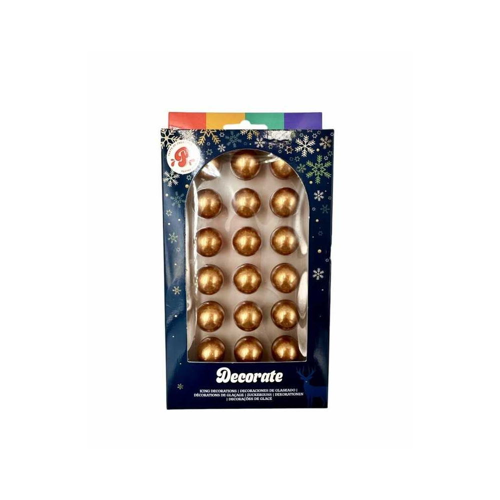 Set 18 buc sfere / bile din ciocolata auri 95g - Pastry Colours - Anyta Cooking