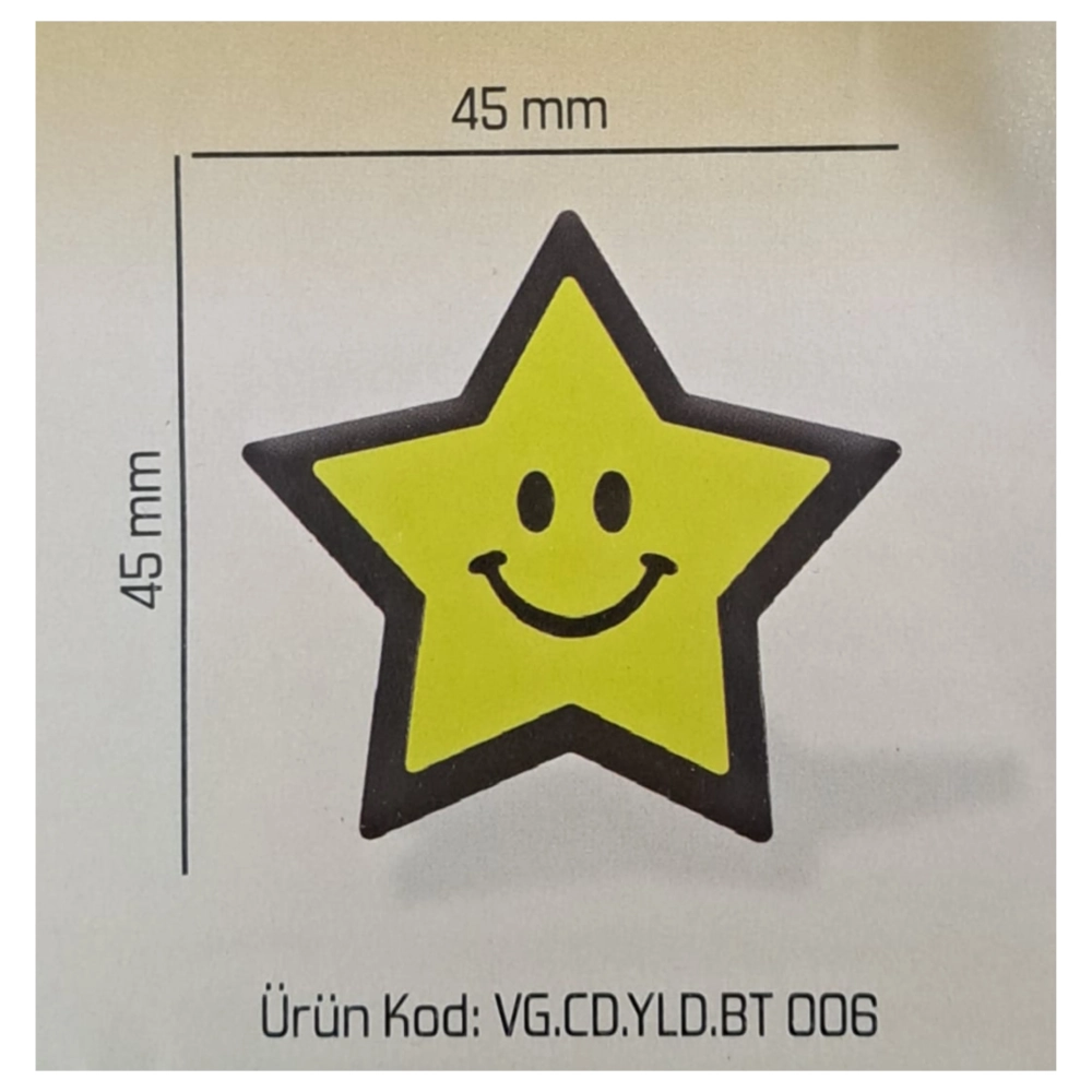 Set 240 buc decor din ciocolata - Stea galbena zambitoare