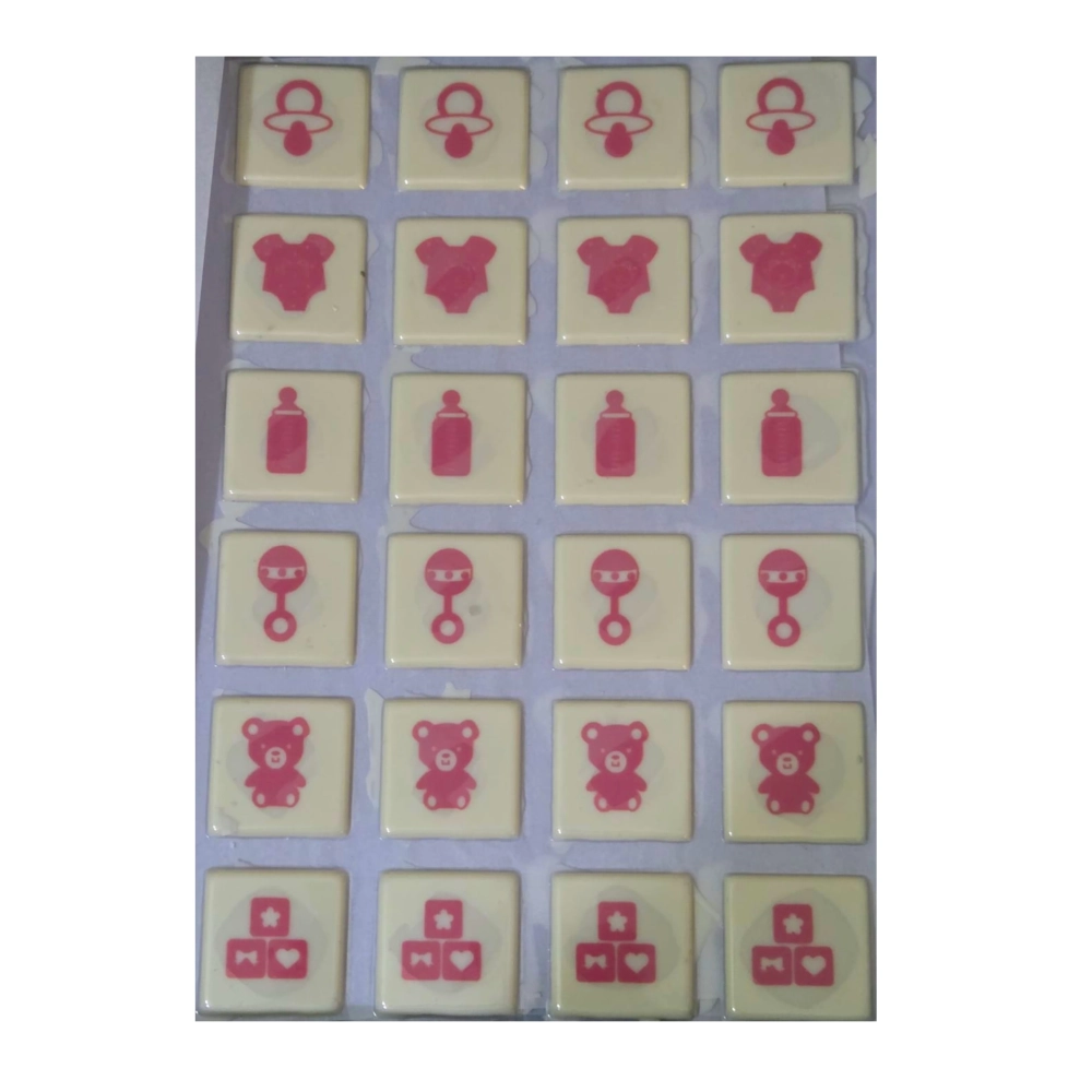 Set 244 decor ciocolata Bebe fetita nou nascut - Roz - Dr Gusto